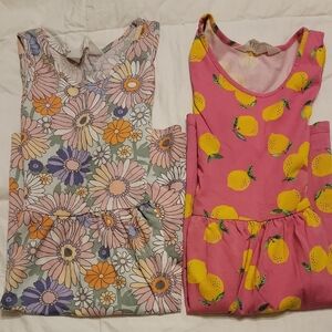 Floral and Lemon Print Kids Pajamas